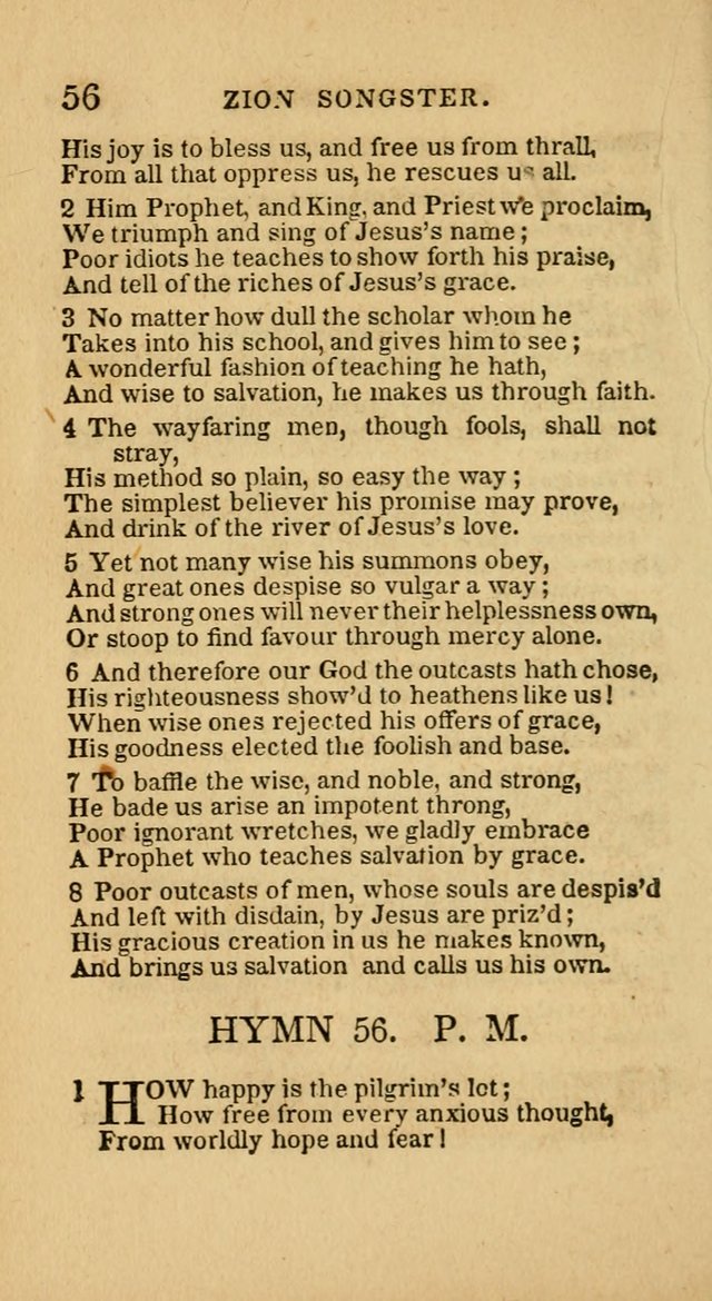 The Zion Songster: a Collection of Hymns and Spiritual Songs, generally sung at camp and prayer meetings, and in revivals of religion  (Rev. & corr.) page 59