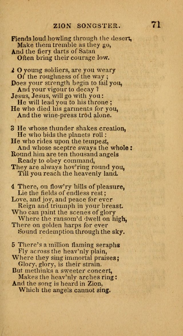 The Zion Songster: a Collection of Hymns and Spiritual Songs, generally sung at camp and prayer meetings, and in revivals of religion  (Rev. & corr.) page 74