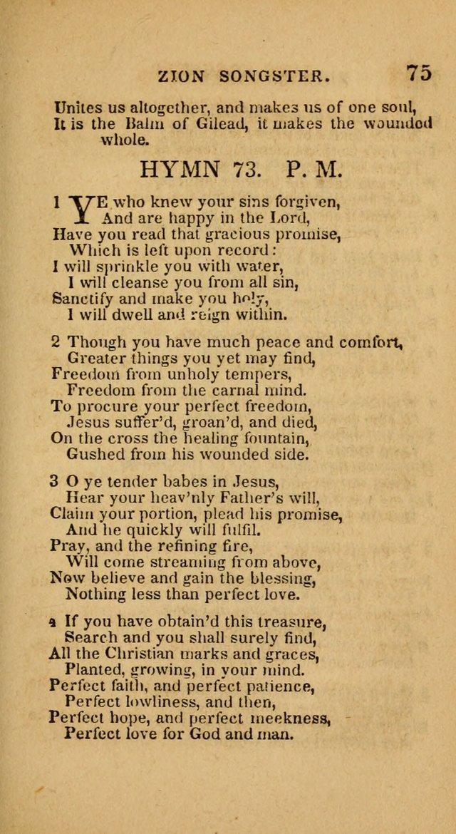 The Zion Songster: a Collection of Hymns and Spiritual Songs, generally sung at camp and prayer meetings, and in revivals of religion  (Rev. & corr.) page 78