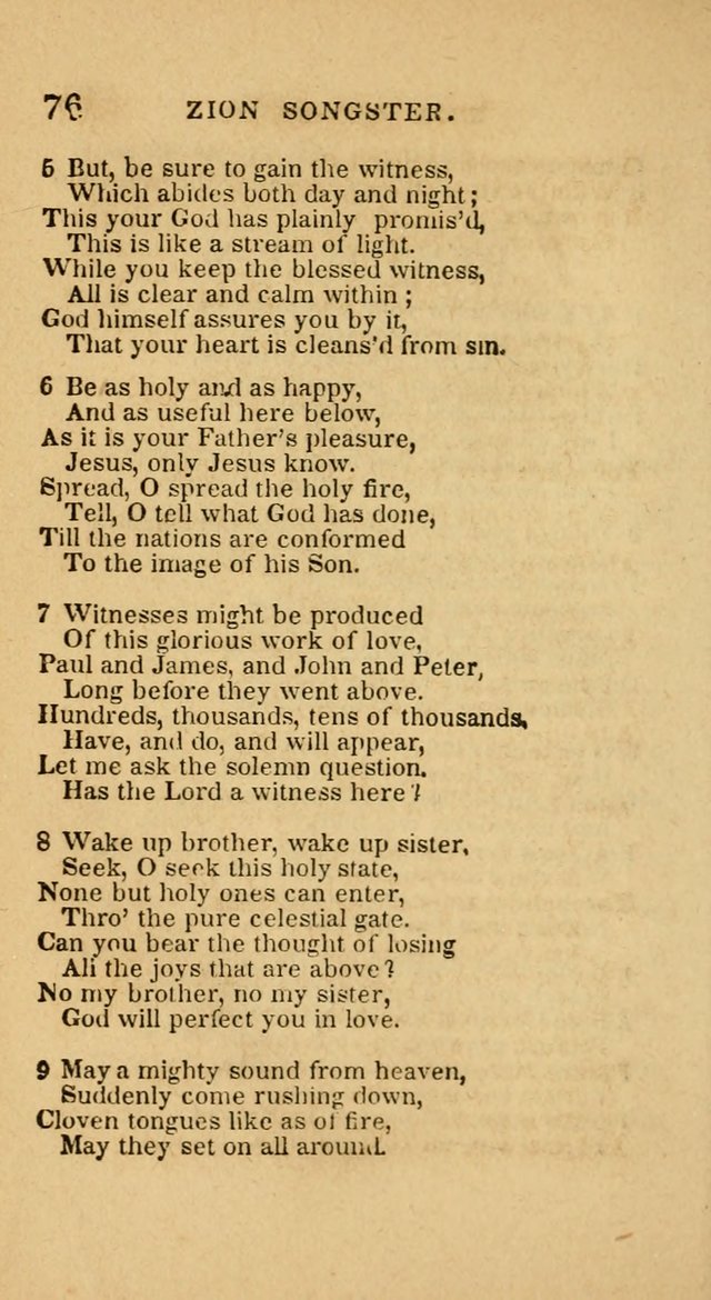 The Zion Songster: a Collection of Hymns and Spiritual Songs, generally sung at camp and prayer meetings, and in revivals of religion  (Rev. & corr.) page 79