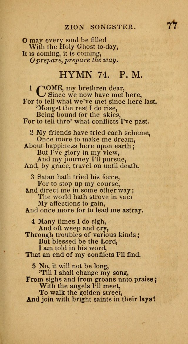 The Zion Songster: a Collection of Hymns and Spiritual Songs, generally sung at camp and prayer meetings, and in revivals of religion  (Rev. & corr.) page 80