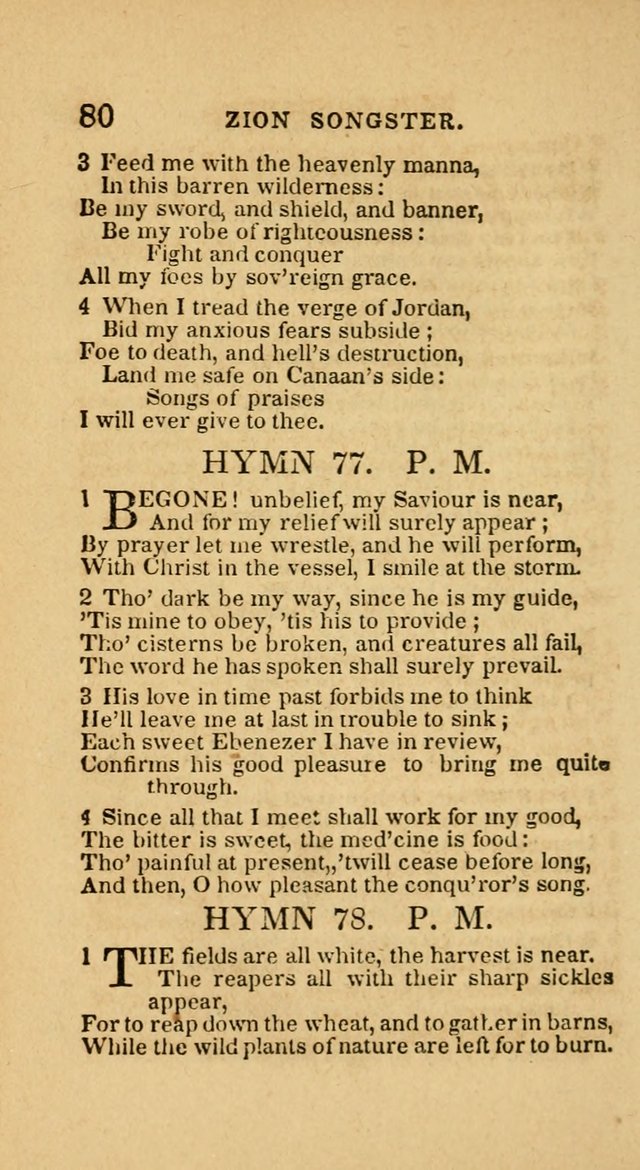 The Zion Songster: a Collection of Hymns and Spiritual Songs, generally sung at camp and prayer meetings, and in revivals of religion  (Rev. & corr.) page 83