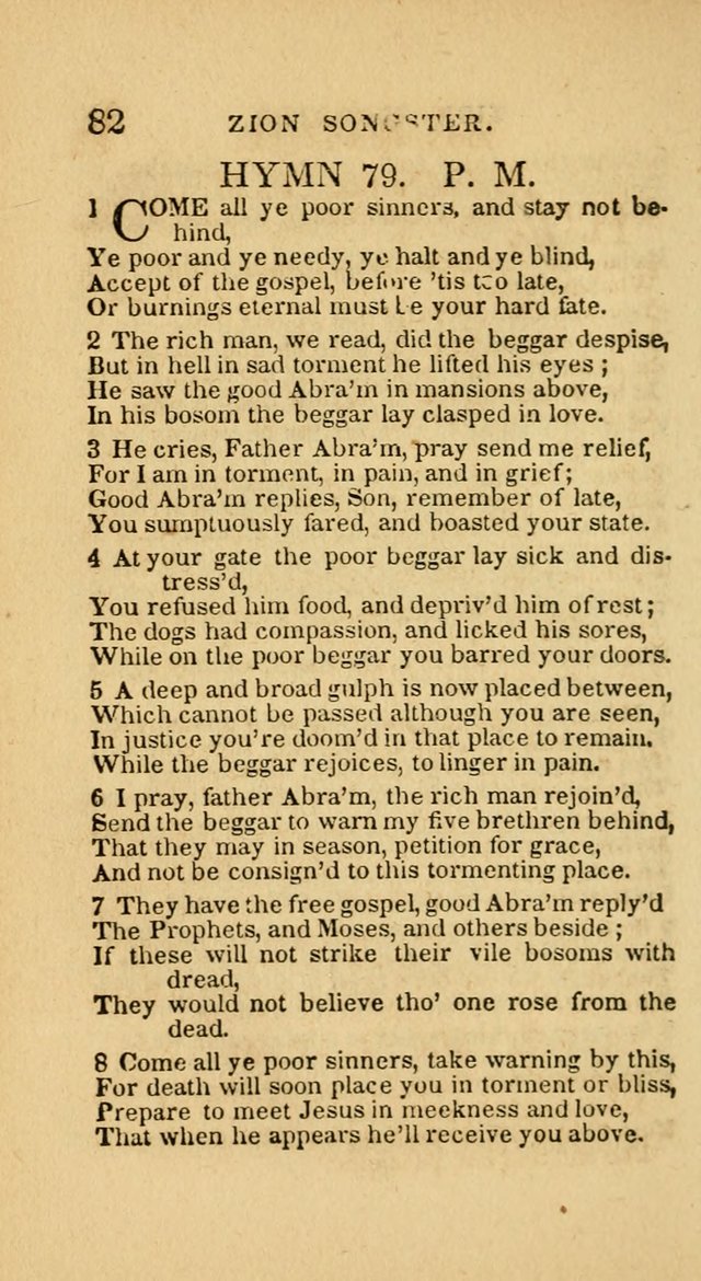 The Zion Songster: a Collection of Hymns and Spiritual Songs, generally sung at camp and prayer meetings, and in revivals of religion  (Rev. & corr.) page 85