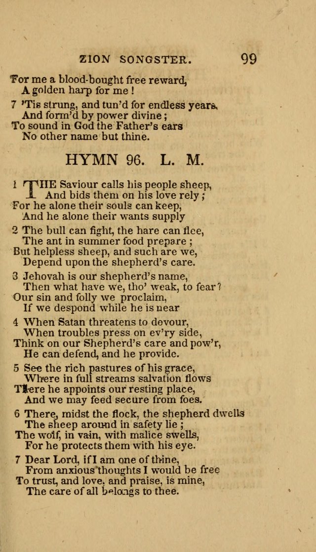 The Zion Songster: a Collection of Hymns and Spiritual Songs, Generally Sung at Camp and Prayer Meetings, and in Revivals or Religion  (95th ed.) page 106