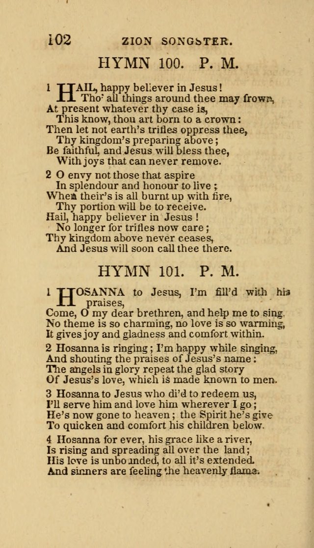 The Zion Songster: a Collection of Hymns and Spiritual Songs, Generally Sung at Camp and Prayer Meetings, and in Revivals or Religion  (95th ed.) page 109