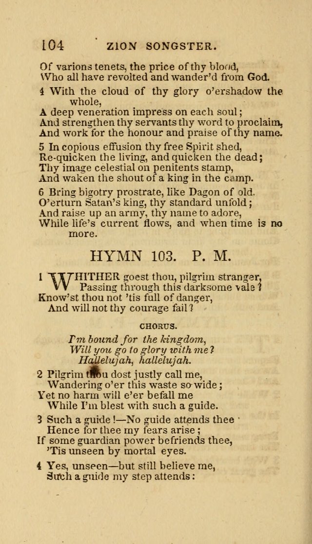 The Zion Songster: a Collection of Hymns and Spiritual Songs, Generally Sung at Camp and Prayer Meetings, and in Revivals or Religion  (95th ed.) page 111