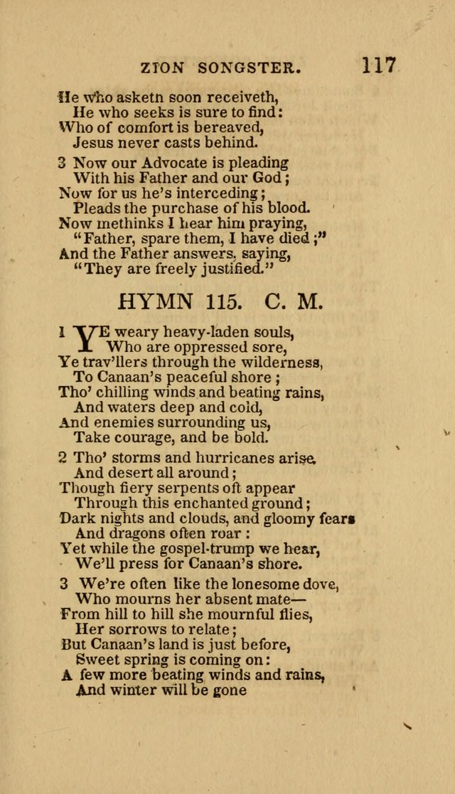 The Zion Songster: a Collection of Hymns and Spiritual Songs, Generally Sung at Camp and Prayer Meetings, and in Revivals or Religion  (95th ed.) page 124