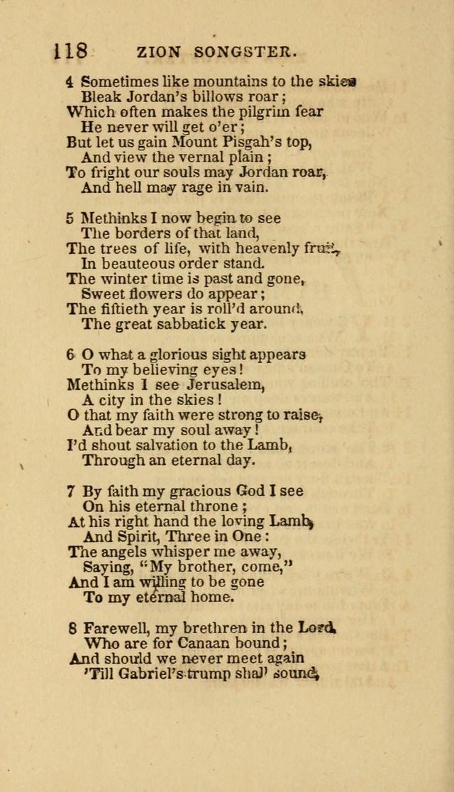 The Zion Songster: a Collection of Hymns and Spiritual Songs, Generally Sung at Camp and Prayer Meetings, and in Revivals or Religion  (95th ed.) page 125