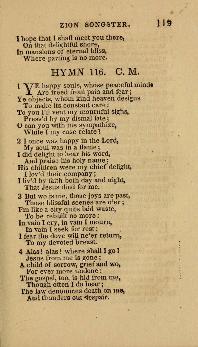 The Zion Songster: a Collection of Hymns and Spiritual Songs, Generally Sung at Camp and Prayer Meetings, and in Revivals or Religion  (95th ed.) page 126