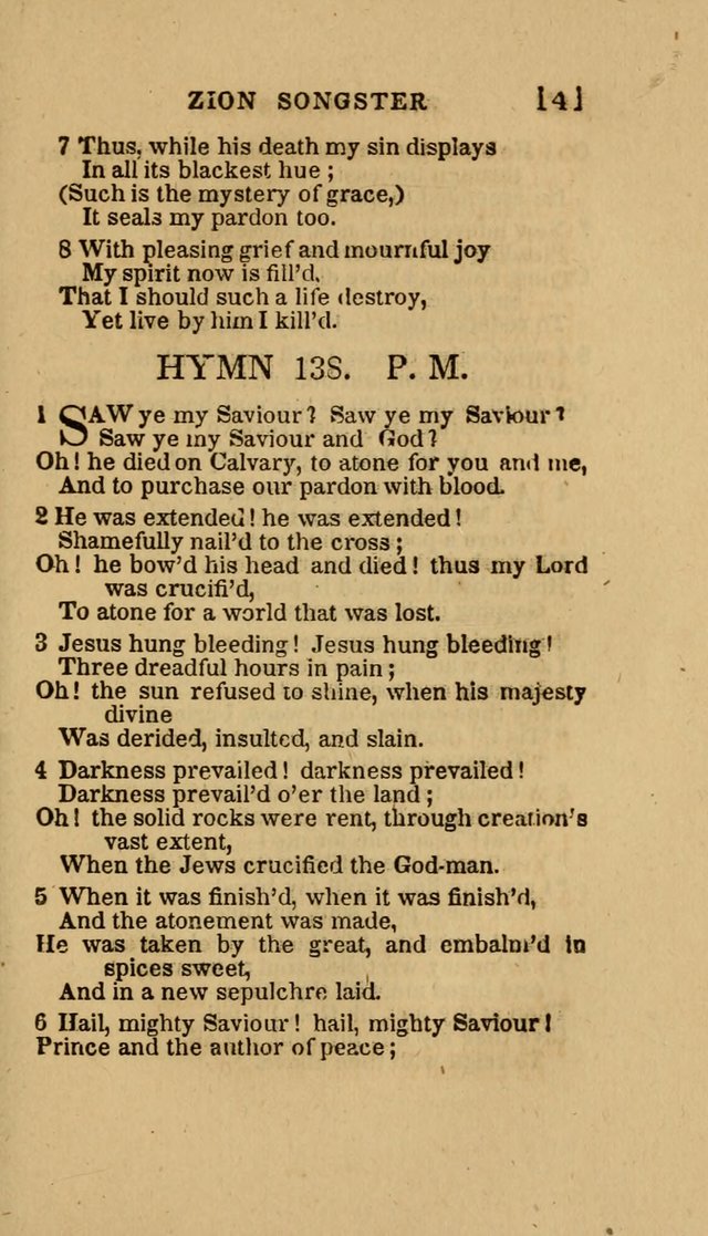 The Zion Songster: a Collection of Hymns and Spiritual Songs, Generally Sung at Camp and Prayer Meetings, and in Revivals or Religion  (95th ed.) page 148