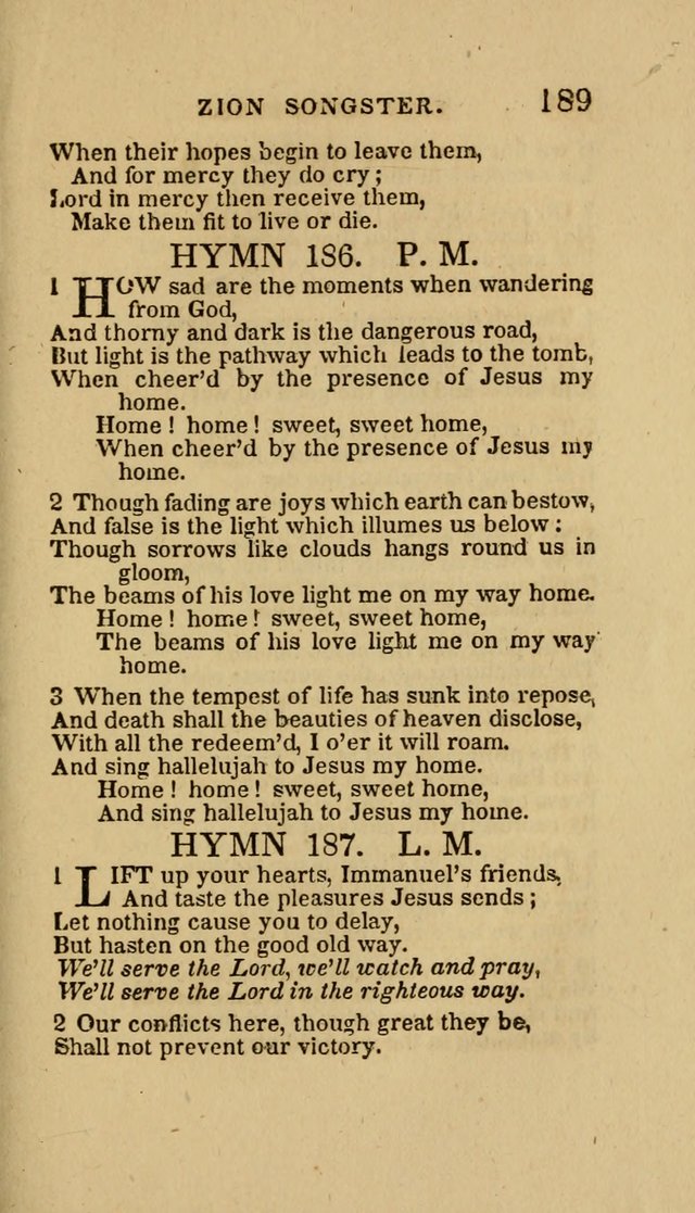 The Zion Songster: a Collection of Hymns and Spiritual Songs, Generally Sung at Camp and Prayer Meetings, and in Revivals or Religion  (95th ed.) page 196