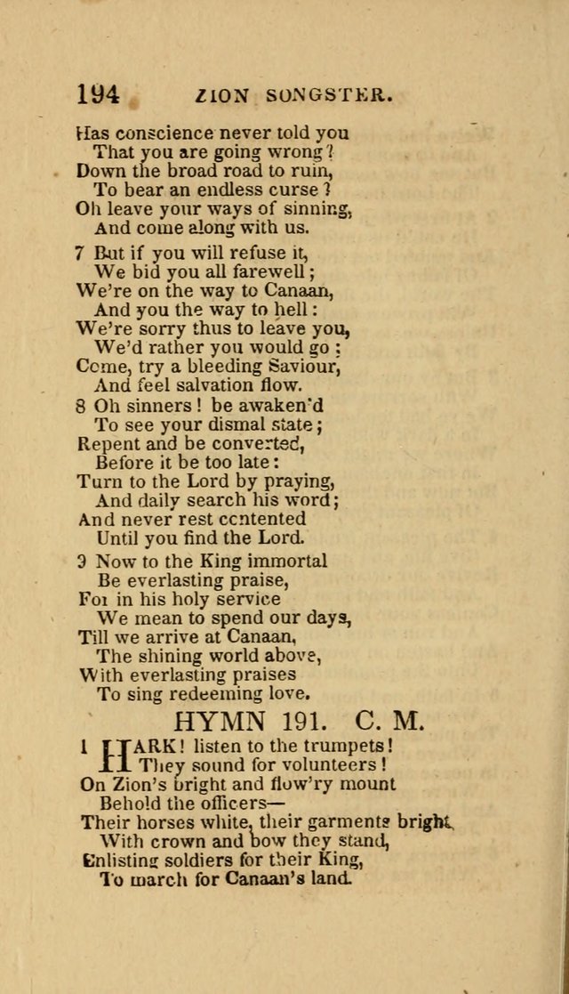 The Zion Songster: a Collection of Hymns and Spiritual Songs, Generally Sung at Camp and Prayer Meetings, and in Revivals or Religion  (95th ed.) page 201