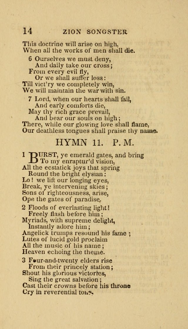 The Zion Songster: a Collection of Hymns and Spiritual Songs, Generally Sung at Camp and Prayer Meetings, and in Revivals or Religion  (95th ed.) page 21