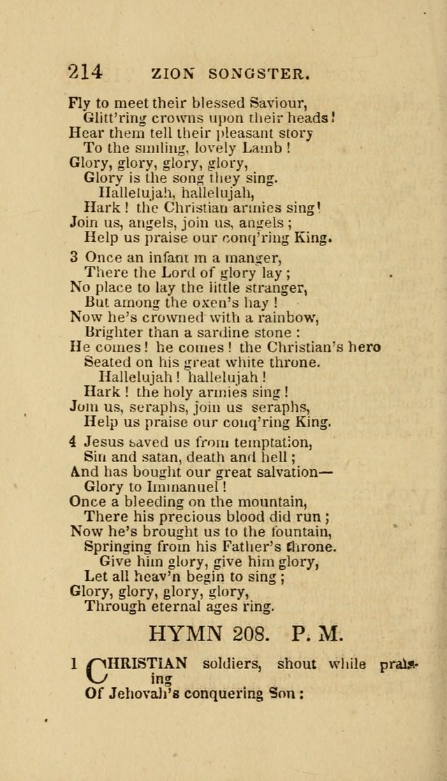 The Zion Songster: a Collection of Hymns and Spiritual Songs, Generally Sung at Camp and Prayer Meetings, and in Revivals or Religion  (95th ed.) page 221