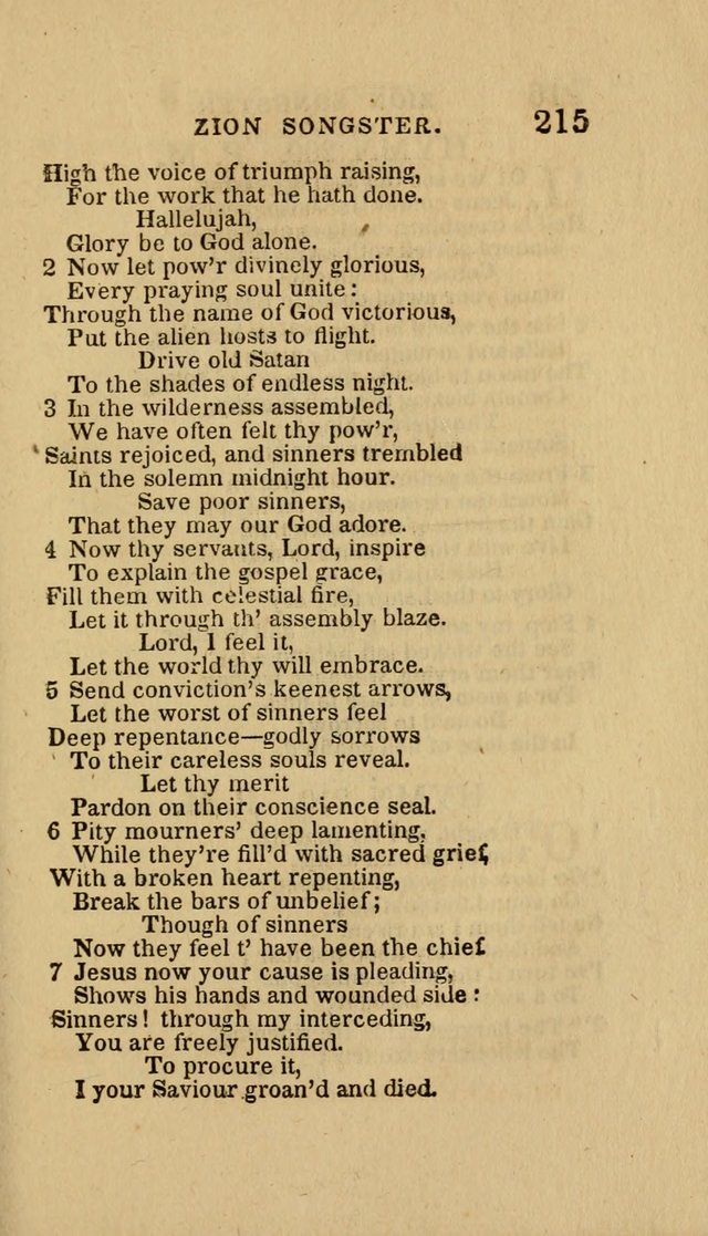 The Zion Songster: a Collection of Hymns and Spiritual Songs, Generally Sung at Camp and Prayer Meetings, and in Revivals or Religion  (95th ed.) page 222