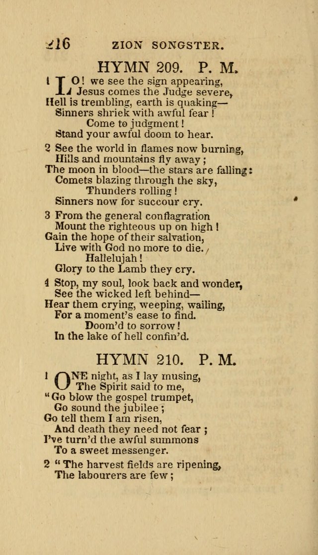 The Zion Songster: a Collection of Hymns and Spiritual Songs, Generally Sung at Camp and Prayer Meetings, and in Revivals or Religion  (95th ed.) page 223