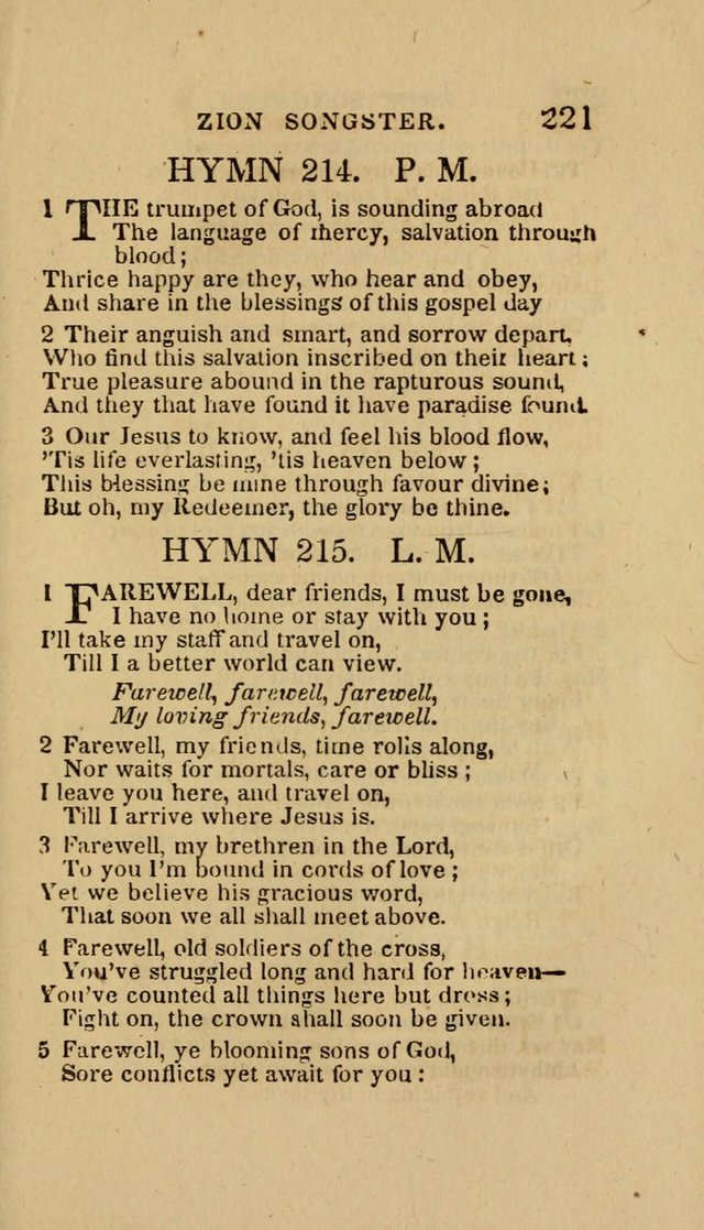 The Zion Songster: a Collection of Hymns and Spiritual Songs, Generally Sung at Camp and Prayer Meetings, and in Revivals or Religion  (95th ed.) page 228