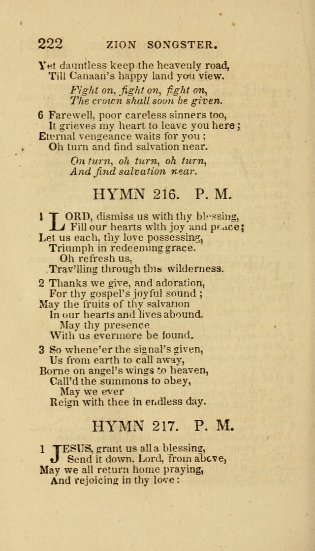 The Zion Songster: a Collection of Hymns and Spiritual Songs, Generally Sung at Camp and Prayer Meetings, and in Revivals or Religion  (95th ed.) page 229