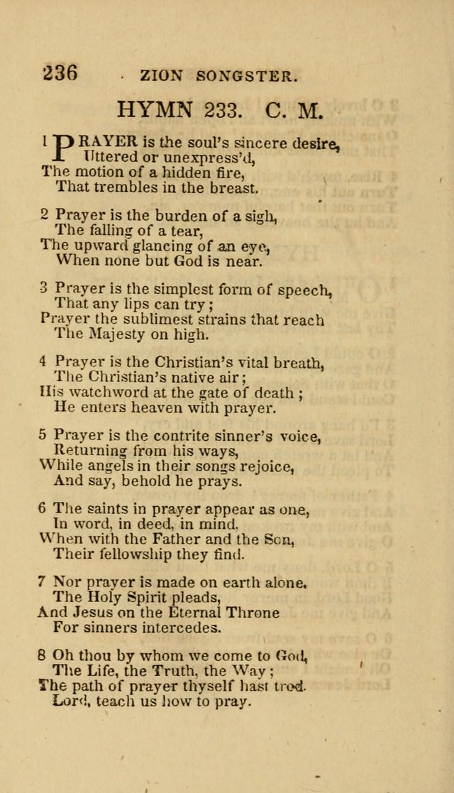 The Zion Songster: a Collection of Hymns and Spiritual Songs, Generally Sung at Camp and Prayer Meetings, and in Revivals or Religion  (95th ed.) page 243