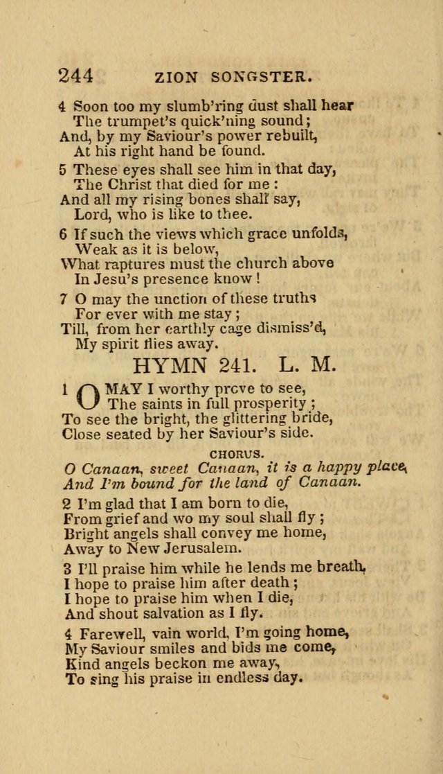 The Zion Songster: a Collection of Hymns and Spiritual Songs, Generally Sung at Camp and Prayer Meetings, and in Revivals or Religion  (95th ed.) page 251