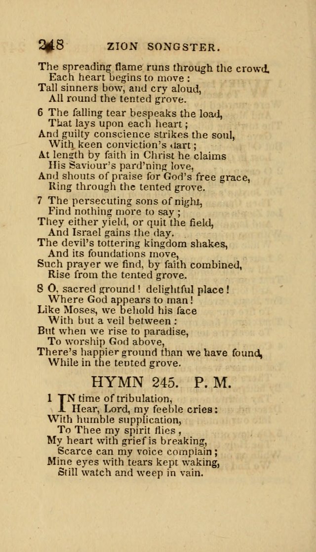 The Zion Songster: a Collection of Hymns and Spiritual Songs, Generally Sung at Camp and Prayer Meetings, and in Revivals or Religion  (95th ed.) page 255