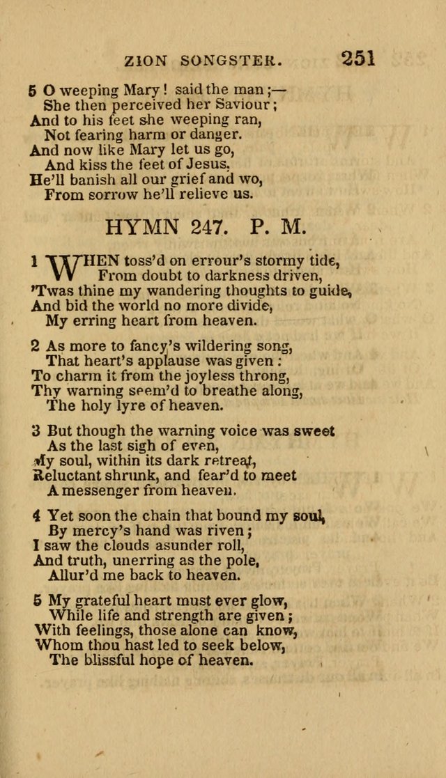 The Zion Songster: a Collection of Hymns and Spiritual Songs, Generally Sung at Camp and Prayer Meetings, and in Revivals or Religion  (95th ed.) page 258