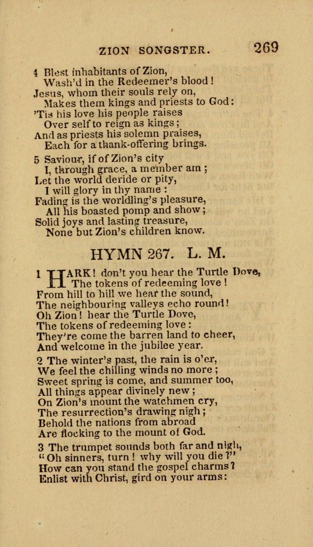 The Zion Songster: a Collection of Hymns and Spiritual Songs, Generally Sung at Camp and Prayer Meetings, and in Revivals or Religion  (95th ed.) page 276