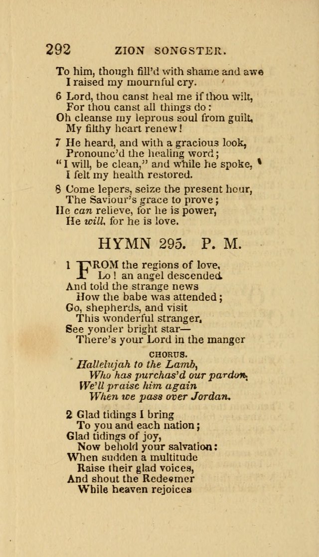 The Zion Songster: a Collection of Hymns and Spiritual Songs, Generally Sung at Camp and Prayer Meetings, and in Revivals or Religion  (95th ed.) page 299