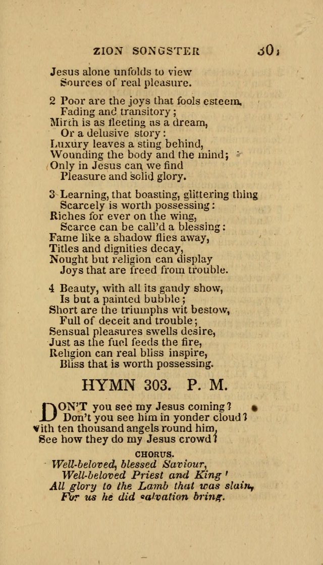 The Zion Songster: a Collection of Hymns and Spiritual Songs, Generally Sung at Camp and Prayer Meetings, and in Revivals or Religion  (95th ed.) page 308