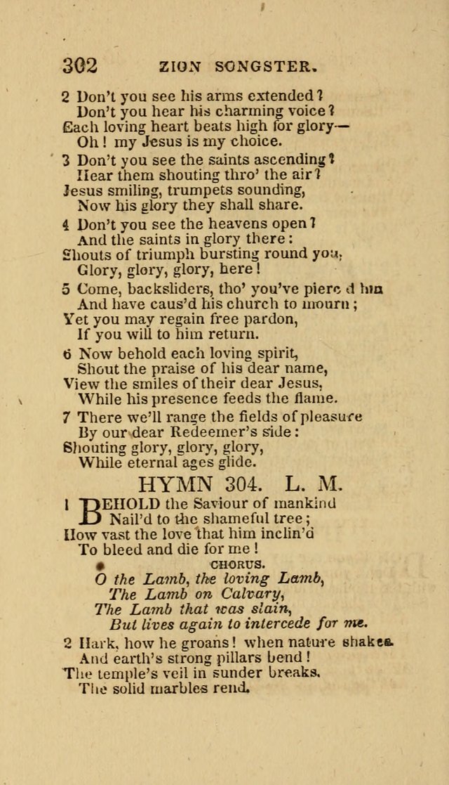 The Zion Songster: a Collection of Hymns and Spiritual Songs, Generally Sung at Camp and Prayer Meetings, and in Revivals or Religion  (95th ed.) page 309