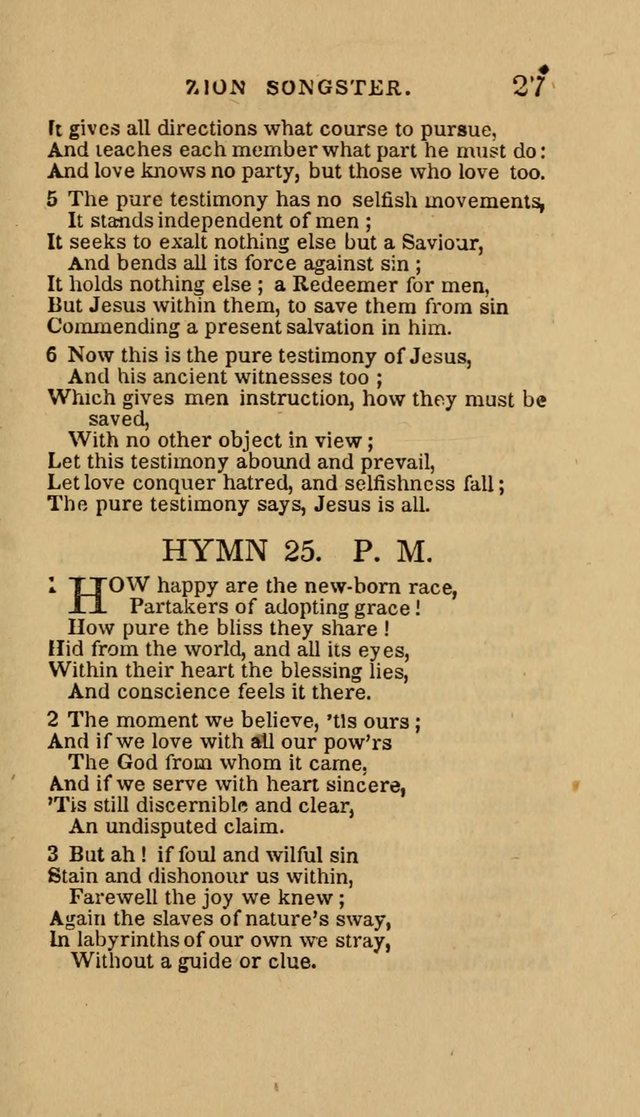 The Zion Songster: a Collection of Hymns and Spiritual Songs, Generally Sung at Camp and Prayer Meetings, and in Revivals or Religion  (95th ed.) page 34