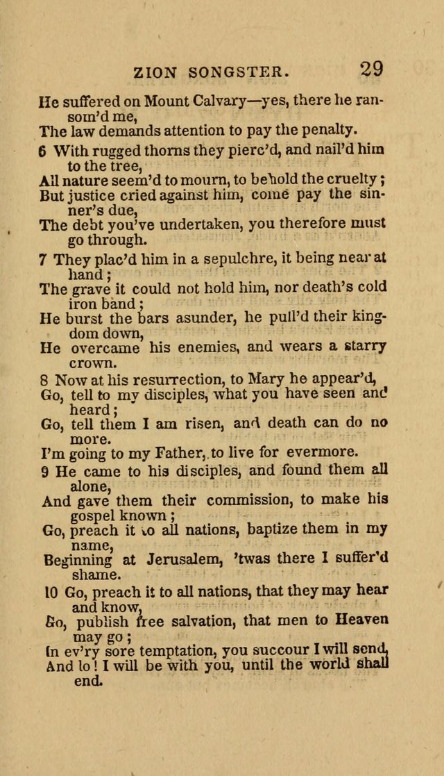 The Zion Songster: a Collection of Hymns and Spiritual Songs, Generally Sung at Camp and Prayer Meetings, and in Revivals or Religion  (95th ed.) page 36