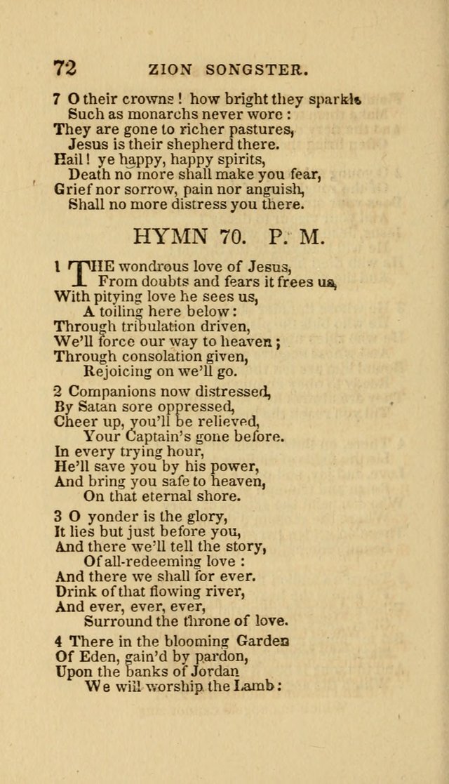 The Zion Songster: a Collection of Hymns and Spiritual Songs, Generally Sung at Camp and Prayer Meetings, and in Revivals or Religion  (95th ed.) page 79