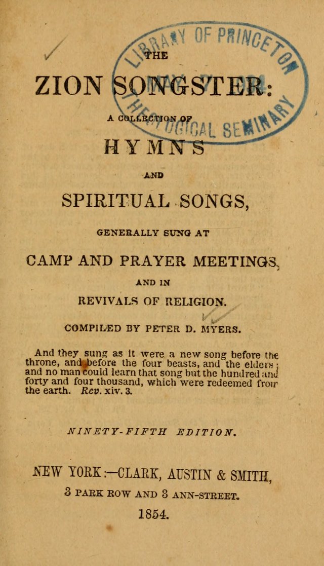 The Zion Songster: a Collection of Hymns and Spiritual Songs, Generally Sung at Camp and Prayer Meetings, and in Revivals or Religion  (95th ed.) page 8