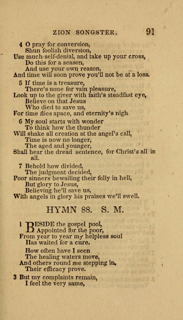 The Zion Songster: a Collection of Hymns and Spiritual Songs, Generally Sung at Camp and Prayer Meetings, and in Revivals or Religion  (95th ed.) page 98